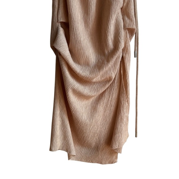 Acne Studios Asymmetric Crinkled Crepe Top Ecru Beige 100% Tencel Size Small - Picture 4 of 10